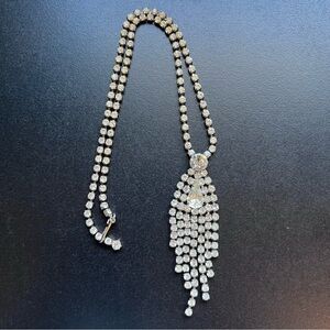 Vintage crystal necklace with beautiful tassel pendant